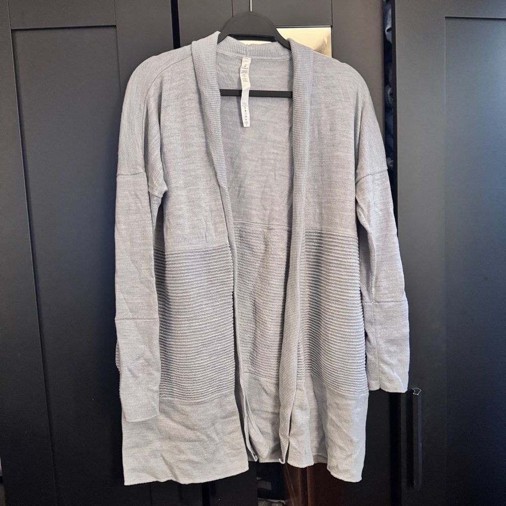 Lululemon Gray Open Front Cardigan